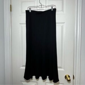 Eileen Fisher Black Wool Blend Flare Trumpet Skirt Size Medium